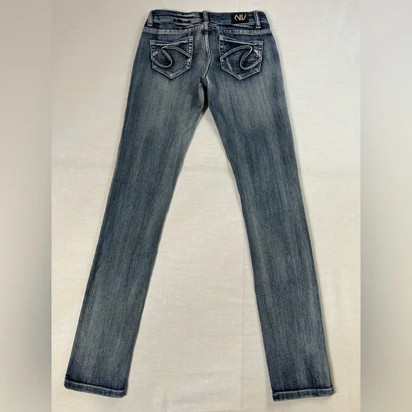 NV Jeans Womens Juniors Size 3 Light Blue Straight Leg low rise Casual Jeans